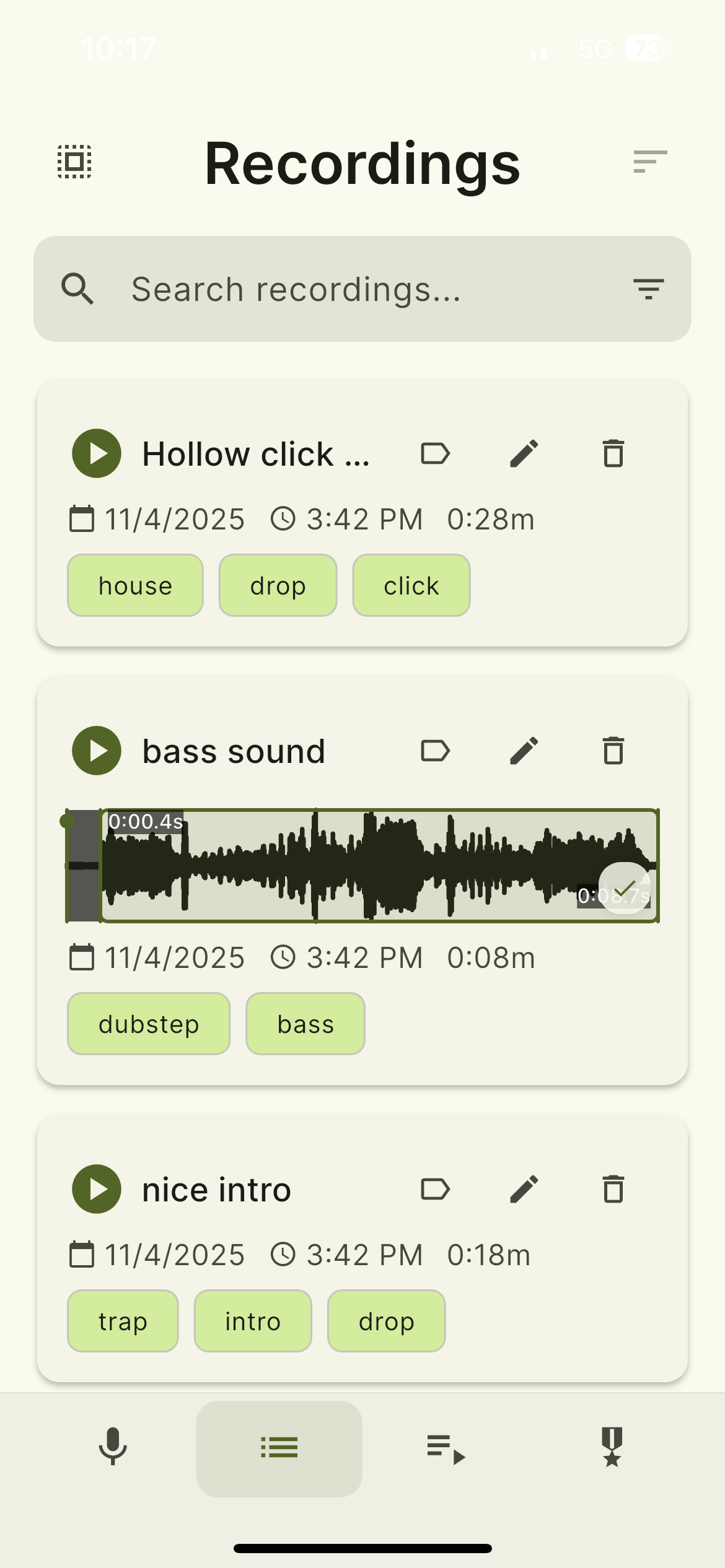 Beatboxx search and tagging
